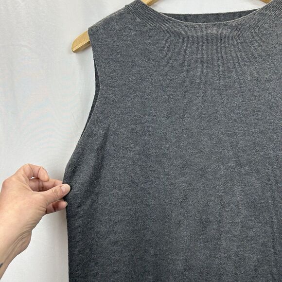 Eileen Fisher Wool Sleeveless Sweater Grey Women's Large Layers - Picture 4 of 8